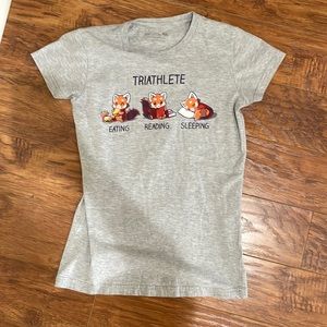 Teeturtle Triathlete Book Lover shirt